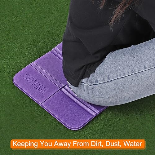 Miniatura 5 de PATIKIL Asiento de cojín plegable, paquete de 5 almohadillas de camping de 15 x 11 pulgadas, impermeable, espuma XPE, alfombrillas para sentarse al