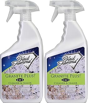 Black Diamond Stoneworks GRANITE PLUS! 2 in 1 Cleaner & Sealer for Granite, Marble, Travertine, Limestone, Ready to Use! (2-Quarts)