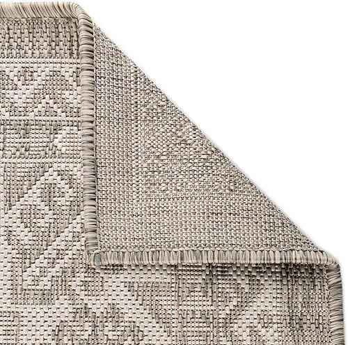 Miniatura 7 de Unique Loom Outdoor Aztec Collection Alfombra de área - Chalca (4 pies 1 pulgada x 6 pies 1 pulgada, rectangular, gris claromarfil)