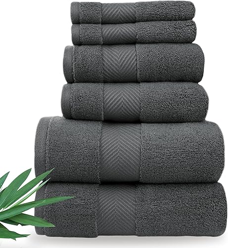 Alusa Home Toallas de baño de bambú de lujo, ultra suaves y afelpadas, toallas extra grandes de 700 GSM, absorbentes y de secado rápido, juego de