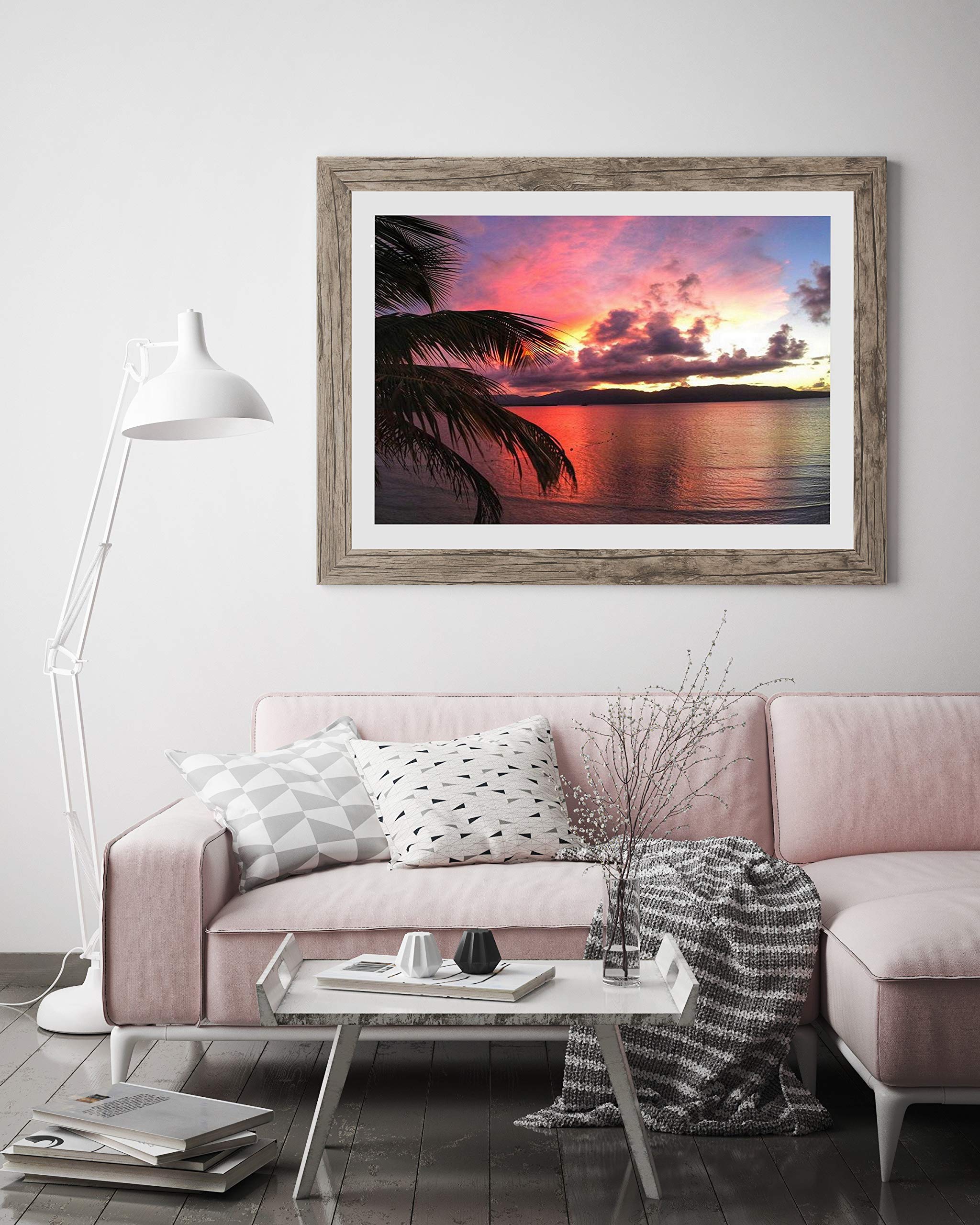 Cornice Portafoto Alice 68x98 Cm In MDF Con Vetro Acrilico, Senza Passepartout, Colore A Scelta, Made In Germany