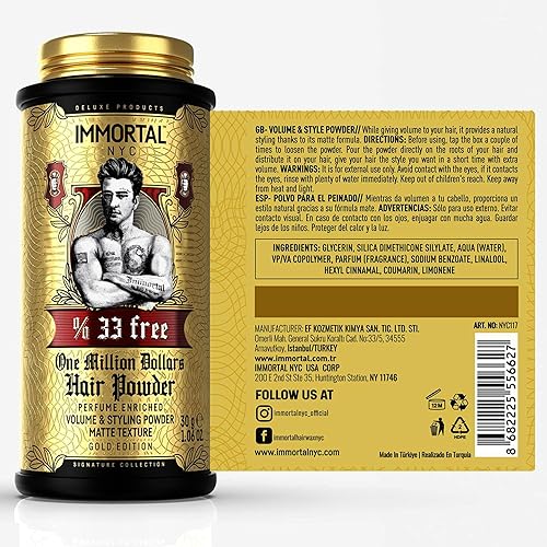 Miniatura 7 de Immortal NYC 'The One In A Million Dollars (fragancia única) TexturaVolumen en Polvo - Fijación flexible extra fuerte - Aspecto natural - 0.7 oz20 gr