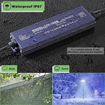 12V 100W LED Driver IP67 Waterproof 12V 8.3A Power Supply Transformer
