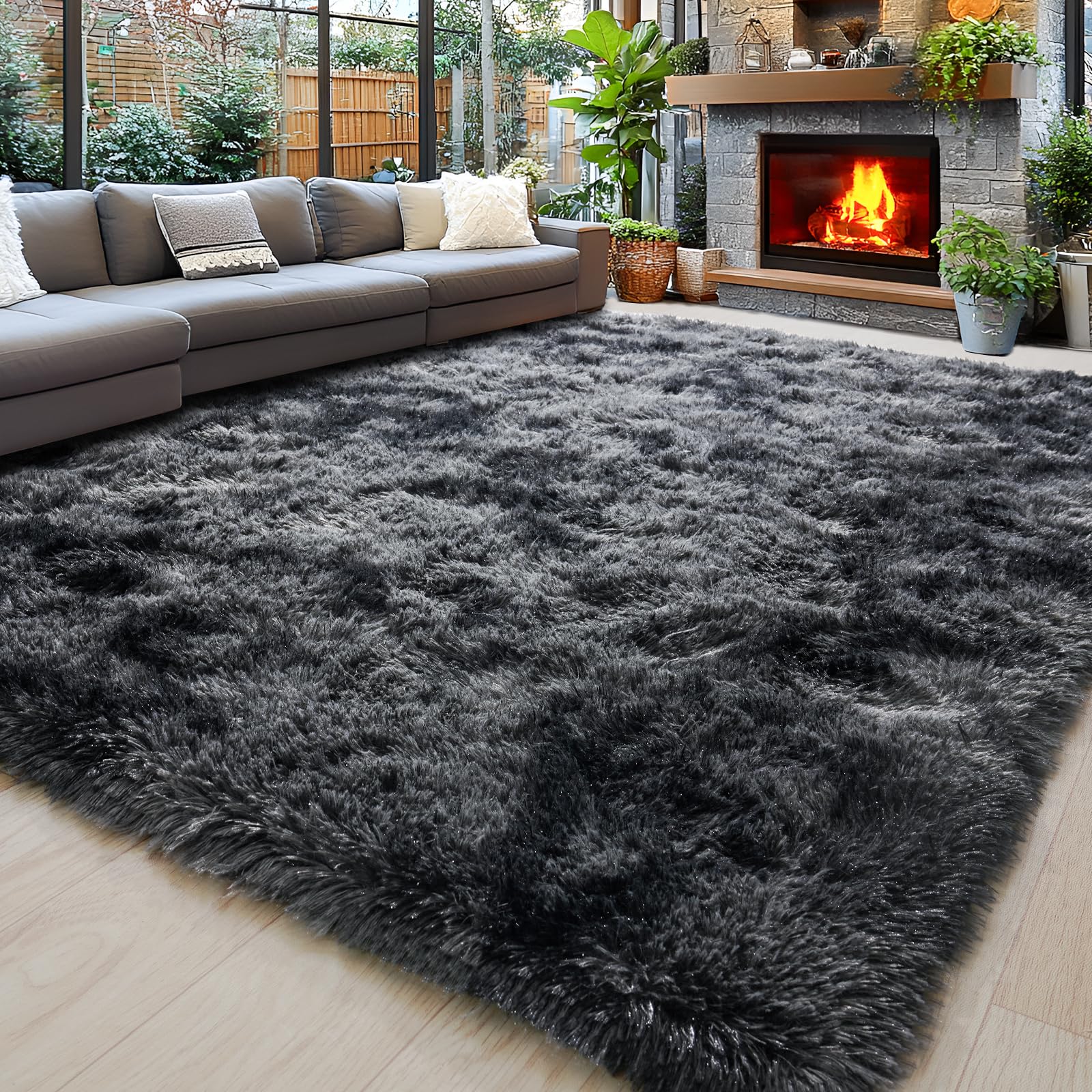 Area Rugs 9x12 for Living Room, Ultra Soft Fluffy Rugs for Bedroom, Non-Slip Furry Large Rug for Teen Girls and Boys,Nursery Kids Room Dorm Home Decor