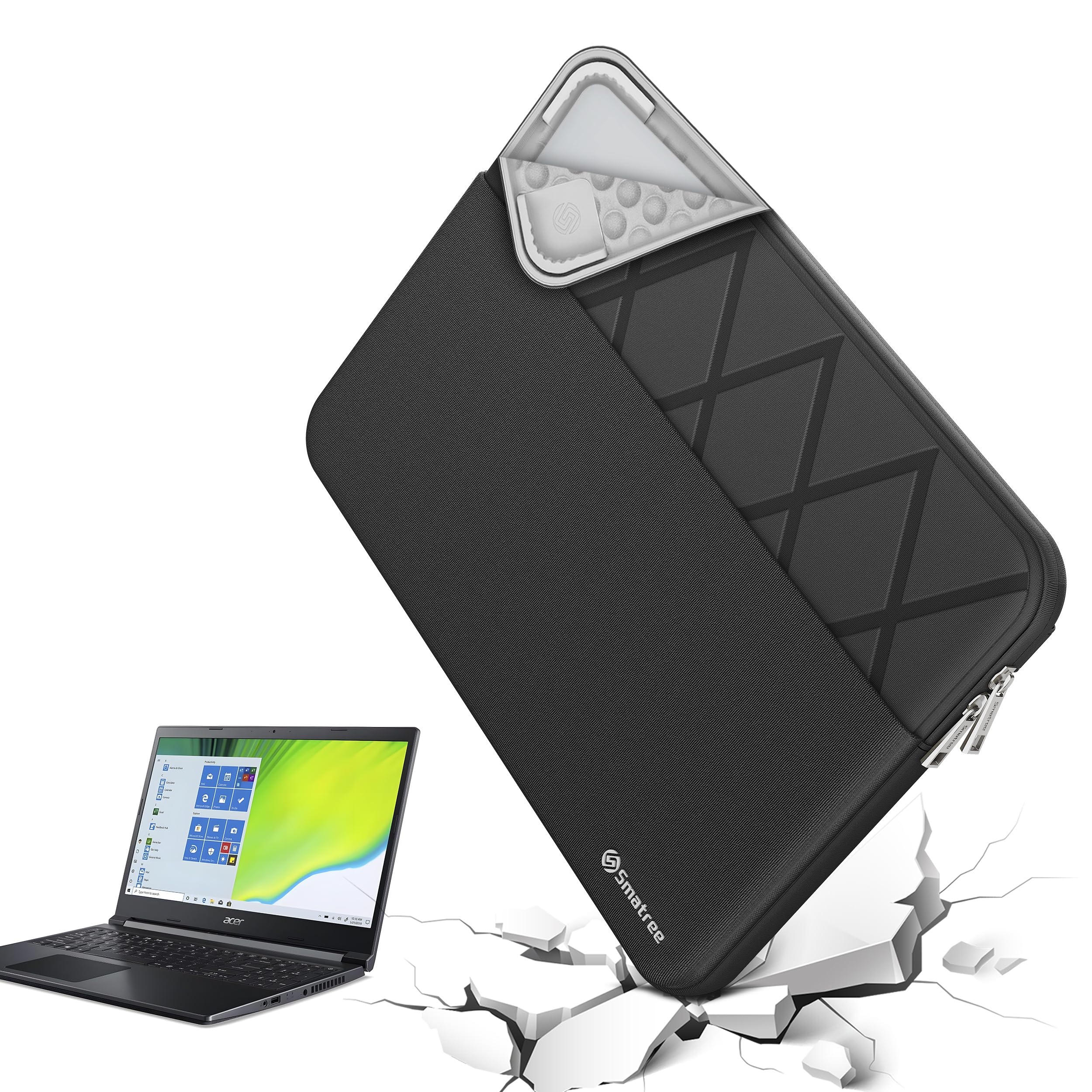 Smatree Custodia per laptop da 14", antiurto, unisex, impermeabile, sottile, su misura per Acer Swift Go 14/Swift Go SFG14, borsa per laptop da 14", nero (E413)