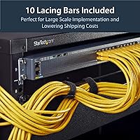 Vista 4 de StarTech.com Barra de cordones horizontal, gestión de cables para rack de servidores, organizador de cables de montaje en red de 19 pulgadas
