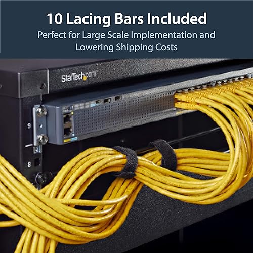 Miniatura 4 de StarTech.com Barra de cordones horizontal, gestión de cables para rack de servidores, organizador de cables de montaje en red de 19 pulgadas,