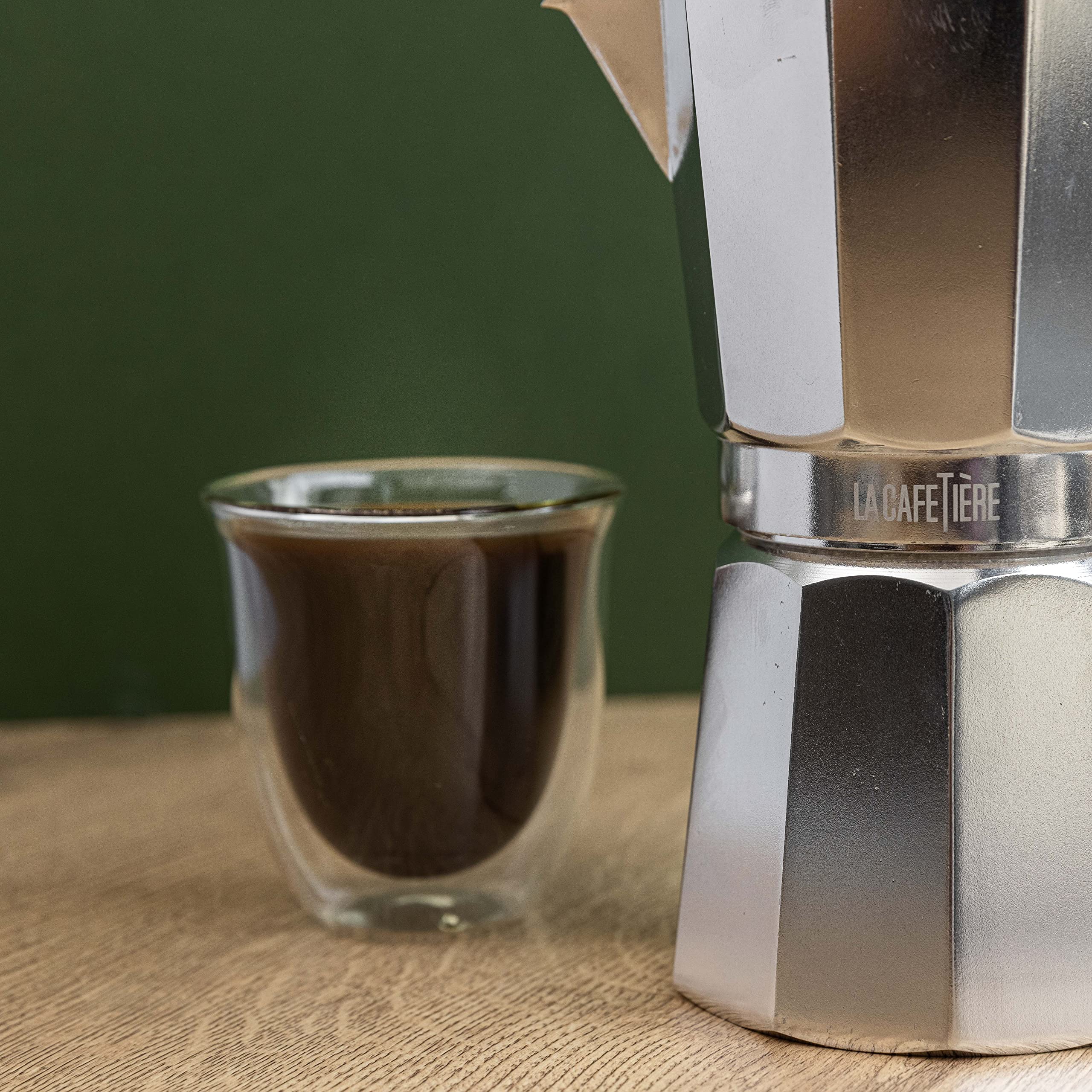 La Cafetière Venice aluminiowy zaparzacz do espresso, 9 filiżanek, srebrny, w pudełku prezentowym