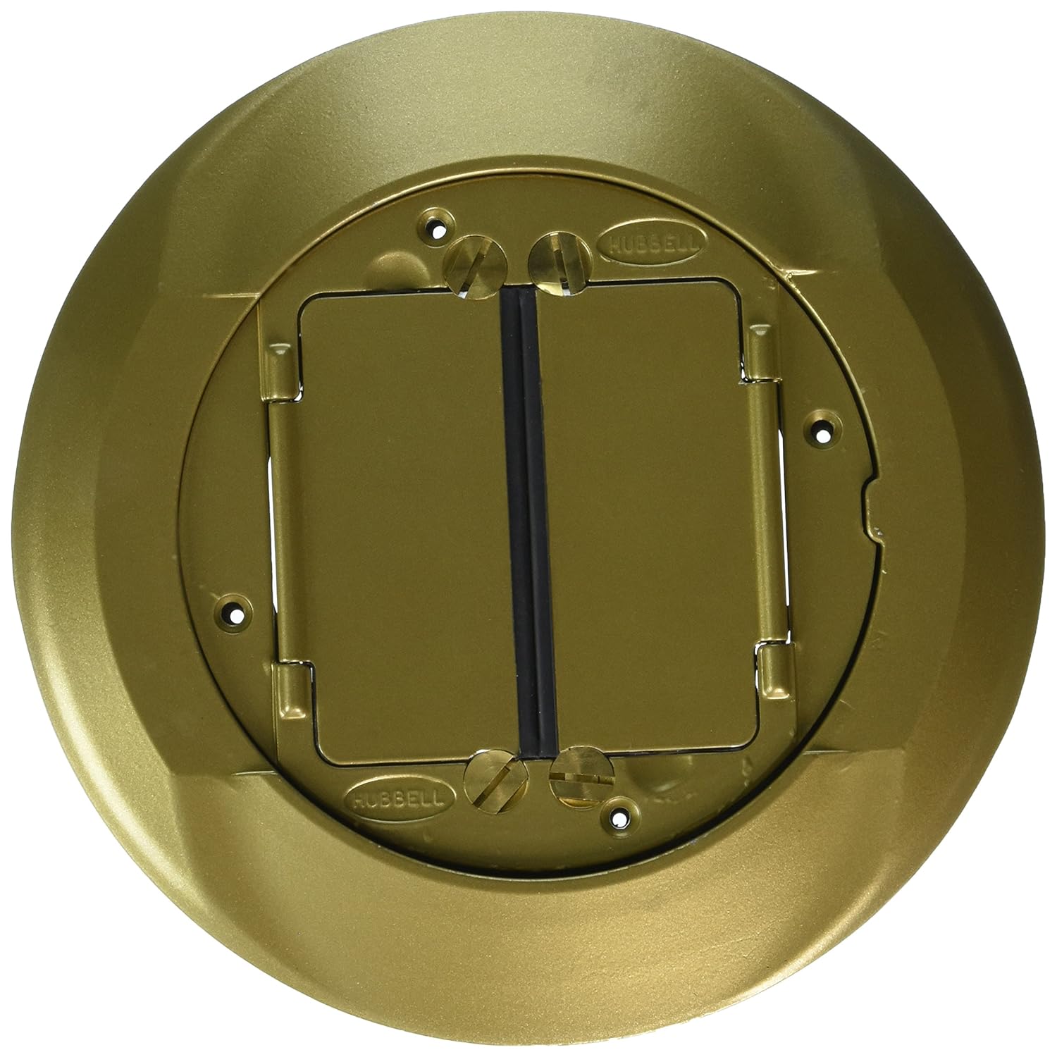 Hubbell Wiring Systems S1CFCBRS Brass Finish System One Universal Carpet Cover, 8 Diameter