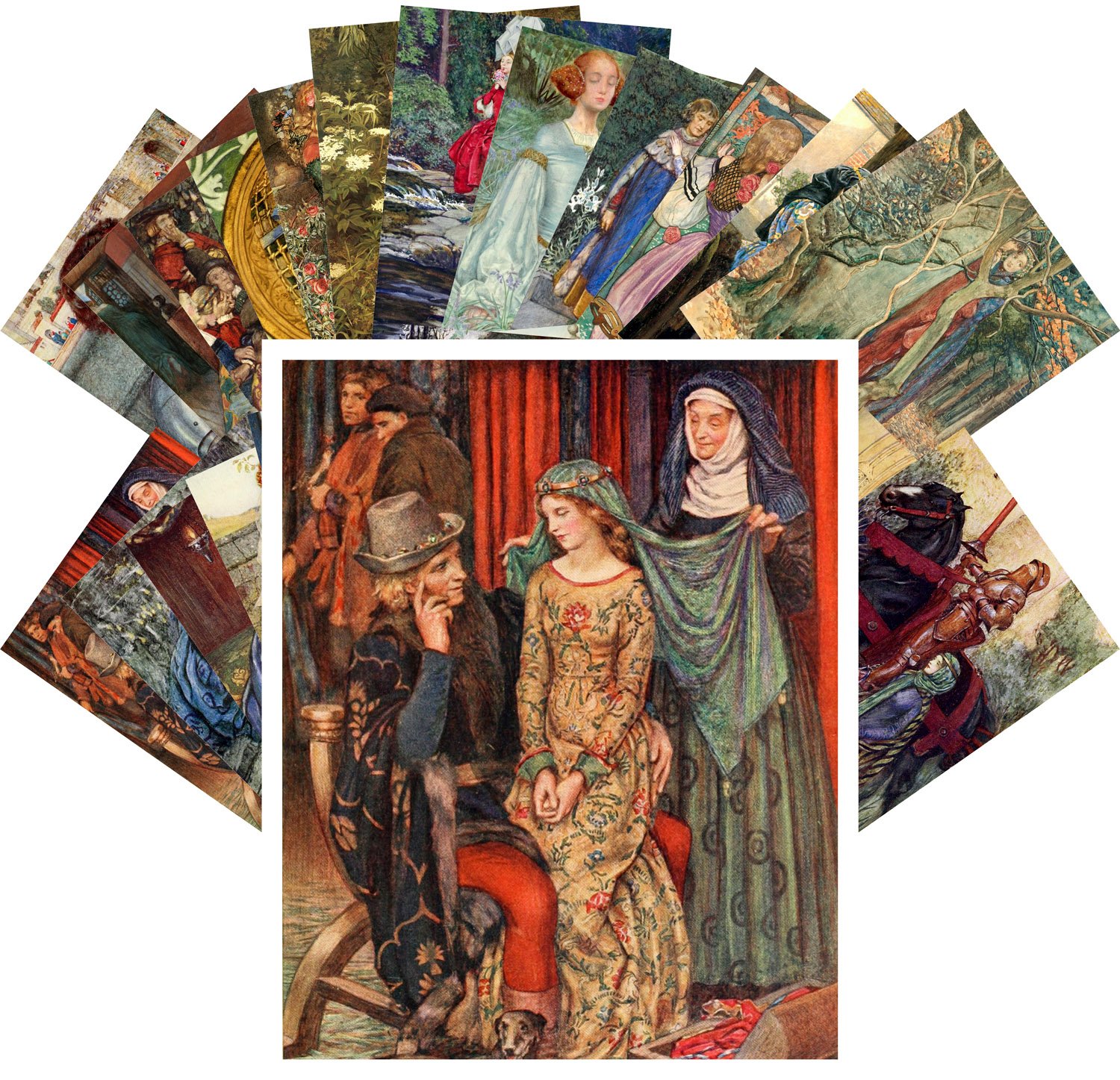 Amazon | PIXILUV ヴィンテージポストカード 24枚 中世物語