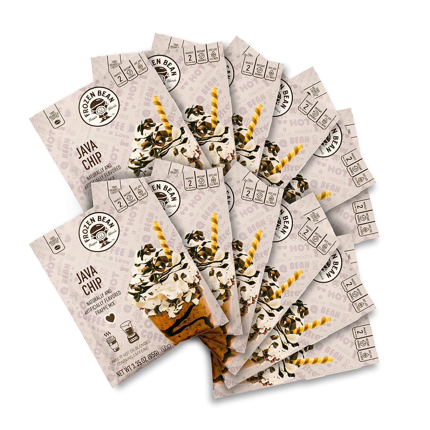 Frozen Bean Java Chip Frappe Mix, 12 Packets, Ethiopia Ubuy