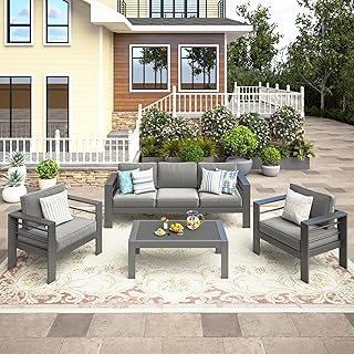 Wisteria Lane 4-Piece Outdoor Patio Furniture Set, Outdoor Sectional Fur...
