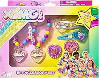 Vista 10 de LUV HER Juego de 6 piezas de joyería de juguete para niñas BFF con 2 anillos, 2 pulseras de cuentas y pinzas para el cabello con cierre de presión
