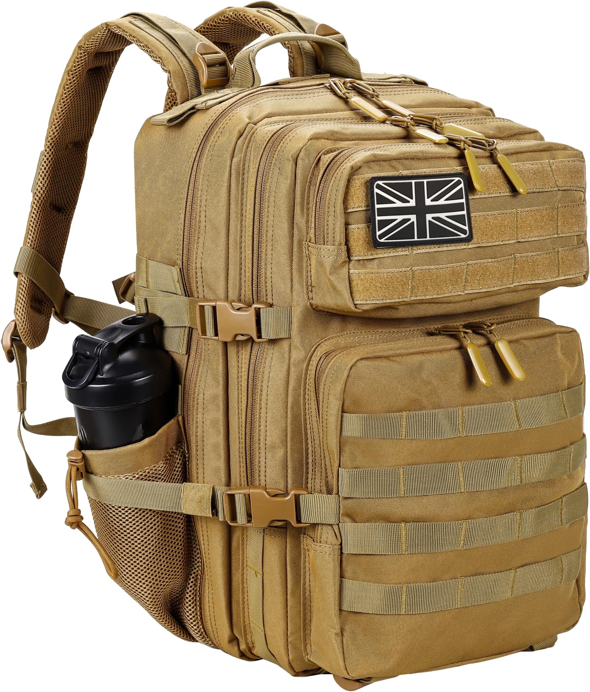 LHI Military Tactical Backpack for Men and Women 45L Large waterproof Rucksack for School, Hiking, Trekking, Hunting