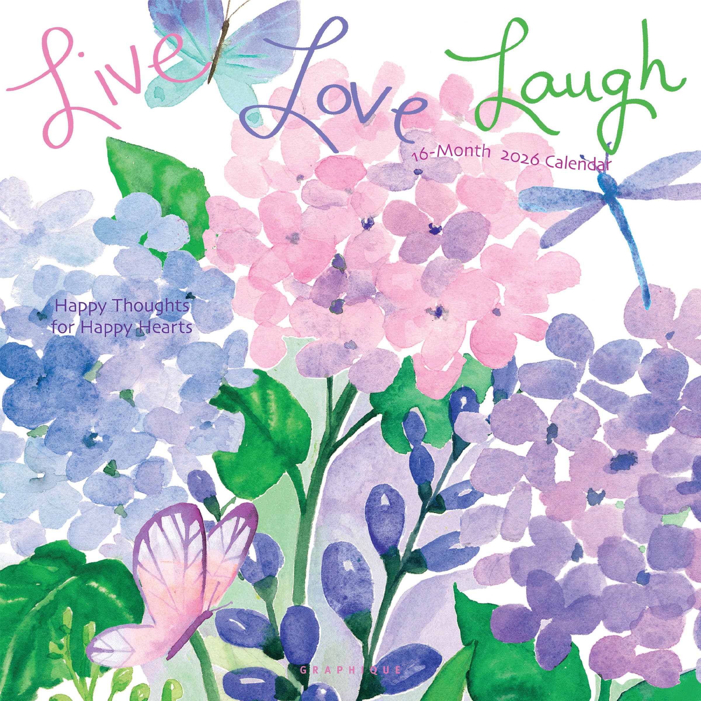 Graphique 2026 Live Laugh Love Wall Calendar | 12” x 12” | Thick