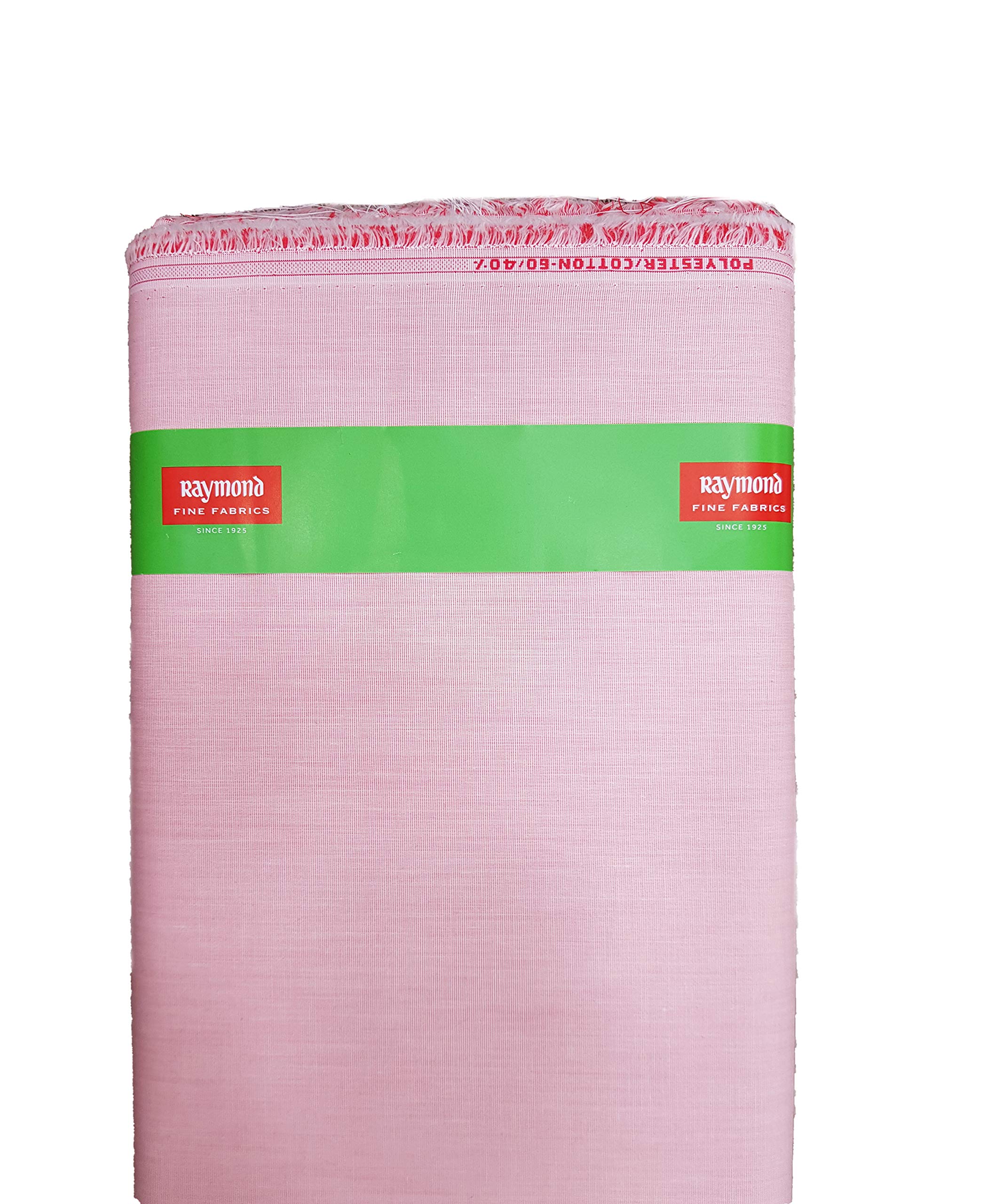 Men's Polyester Cotton Solid Plain Unstitched Shirt Fabric (Light Pink, Free Size)-image-43