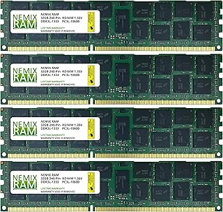 128GB (4x32GB) DDR3-1333MHz PC3-10600 ECC RDIMM 4Rx4 1.35V Registered Server Memory by NEMIX RAM