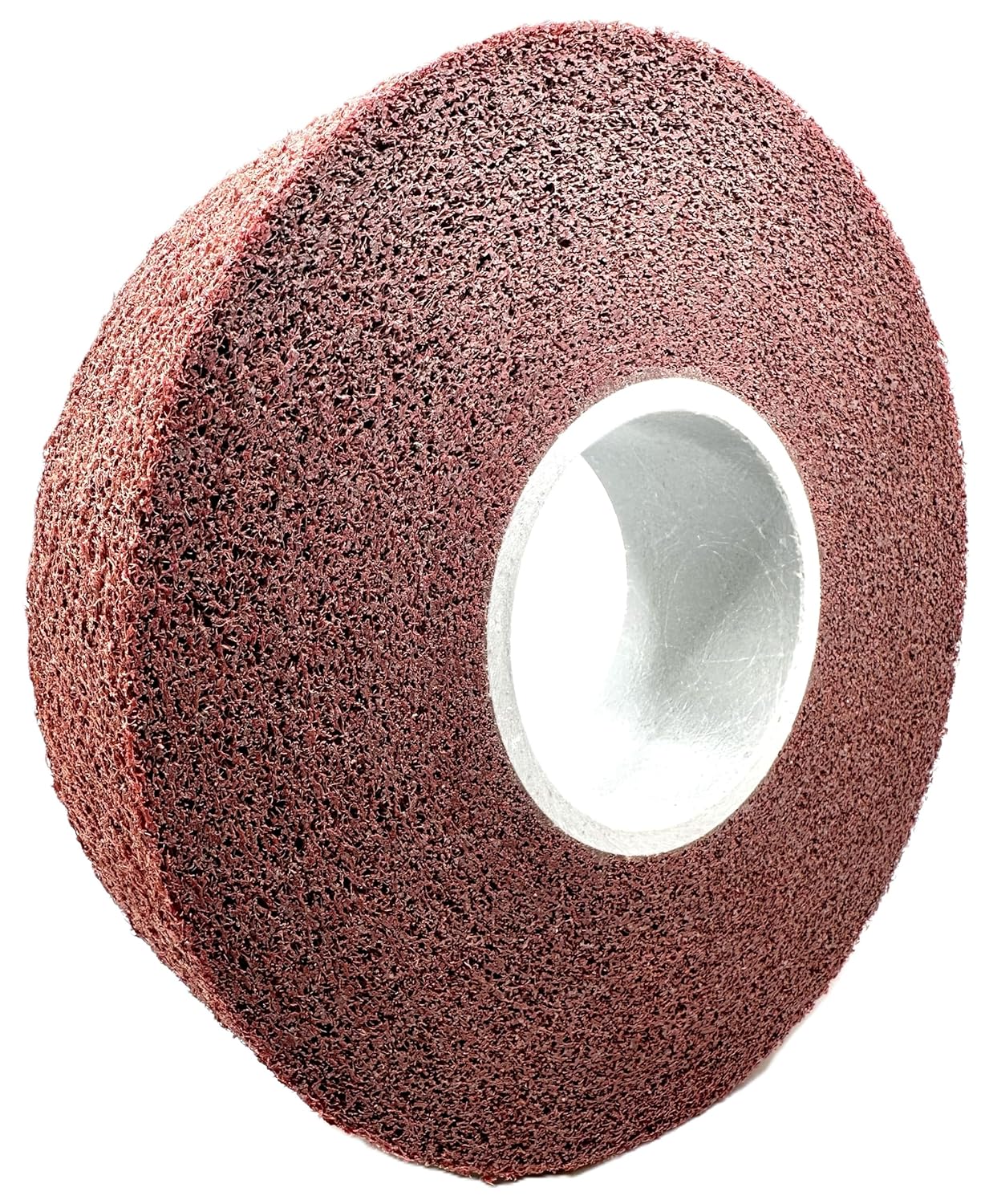 Metal Finishing Wheel – 8” x 2” x 3” 5A Medium – Aluminum Oxide – Maroon Metal Finish Convolute Wheel – for #3 & #4 Brush, Satin and Mill Finishes – 01876 - Pack of 1