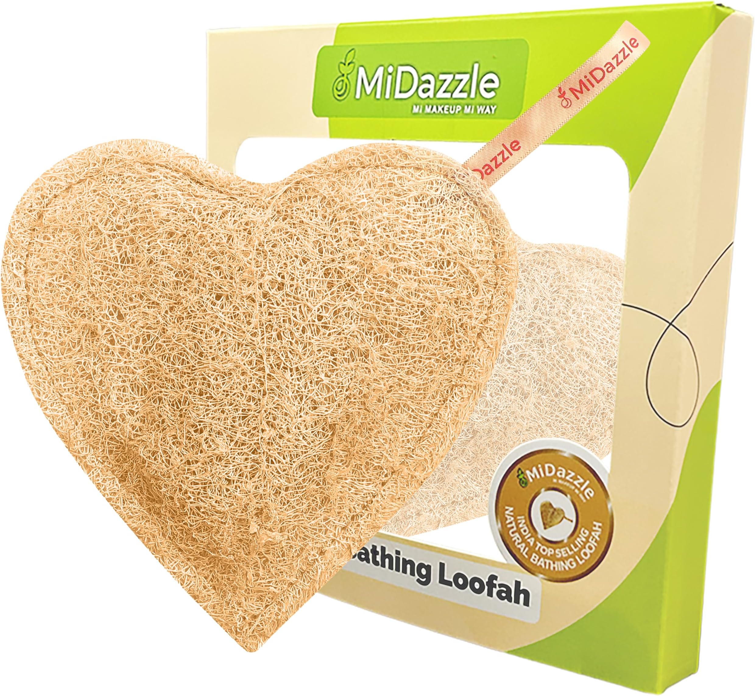 Omidazzle Midazzle 100% Natural Body Scrubber Loofah for Bathing (Heart) (Pack of 1)