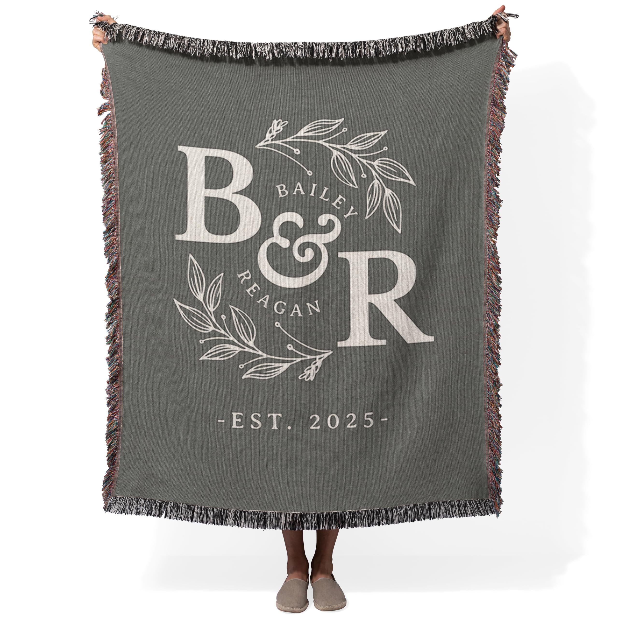 Studio Sam Personalized Woven Wedding Blanket