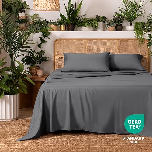 Miniatura 2 de Ivy Union Juego de sábanas de microfibra, ropa de cama tamaño King, transpirable y suave, con bolsillo profundo (King, gris)