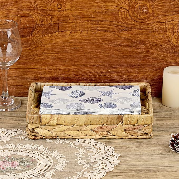 Bandeja Organizadora de Baño de Water Hyacinth con Asas, Estilo Granja miniatura 9