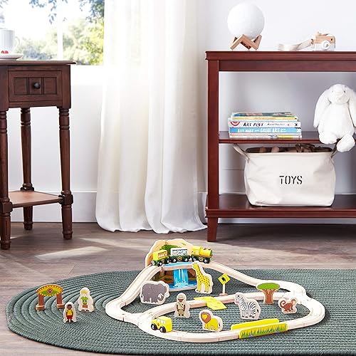 Miniatura 10 de Bigjigs Rail Safari Train Set - 38 piezas de juego