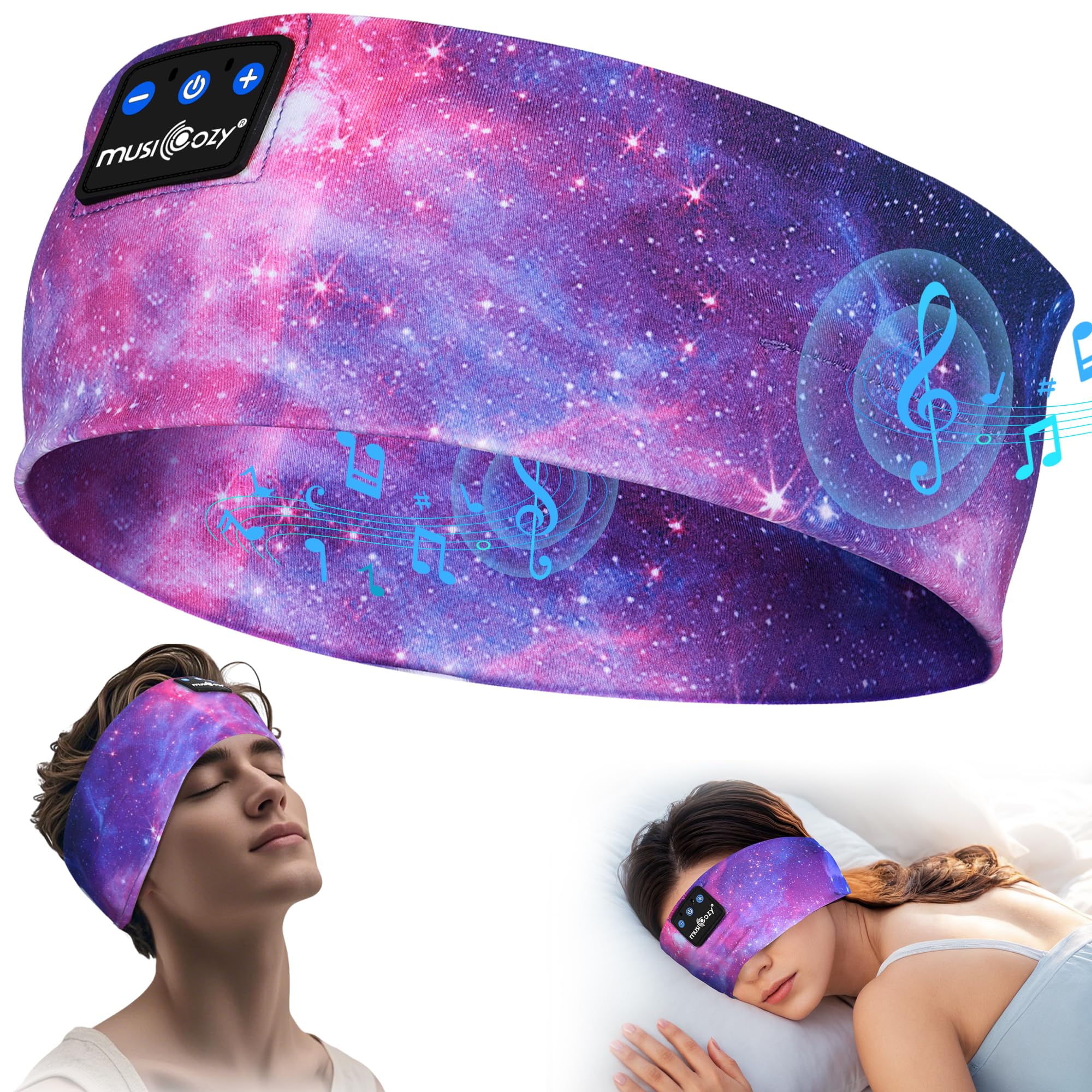 MUSICOZY Schlafkopfhörer Bluetooth 5.4, Bequem & Ultraleicht Stirnband kopfhörer zum Schlafen mit Hi-Fi Klang, 14h Laufzeit, Komfortable Schlaf Kopfhörer für Seitenschläfer, Reisen & Sport