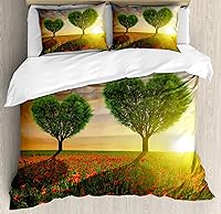 Vista 264 de Ambesonne Juego de funda de edredón color menta, líneas onduladas horizontales a rayas blancas abstractas de tonos suaves, exhibición de arte