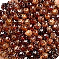 Vista 4 de ABCGEMS - Cuentas de granate hesonita ámbar y naranja madagasquino (color naranja pardusco raro) piedra de cristal de energía curativa de chakra
