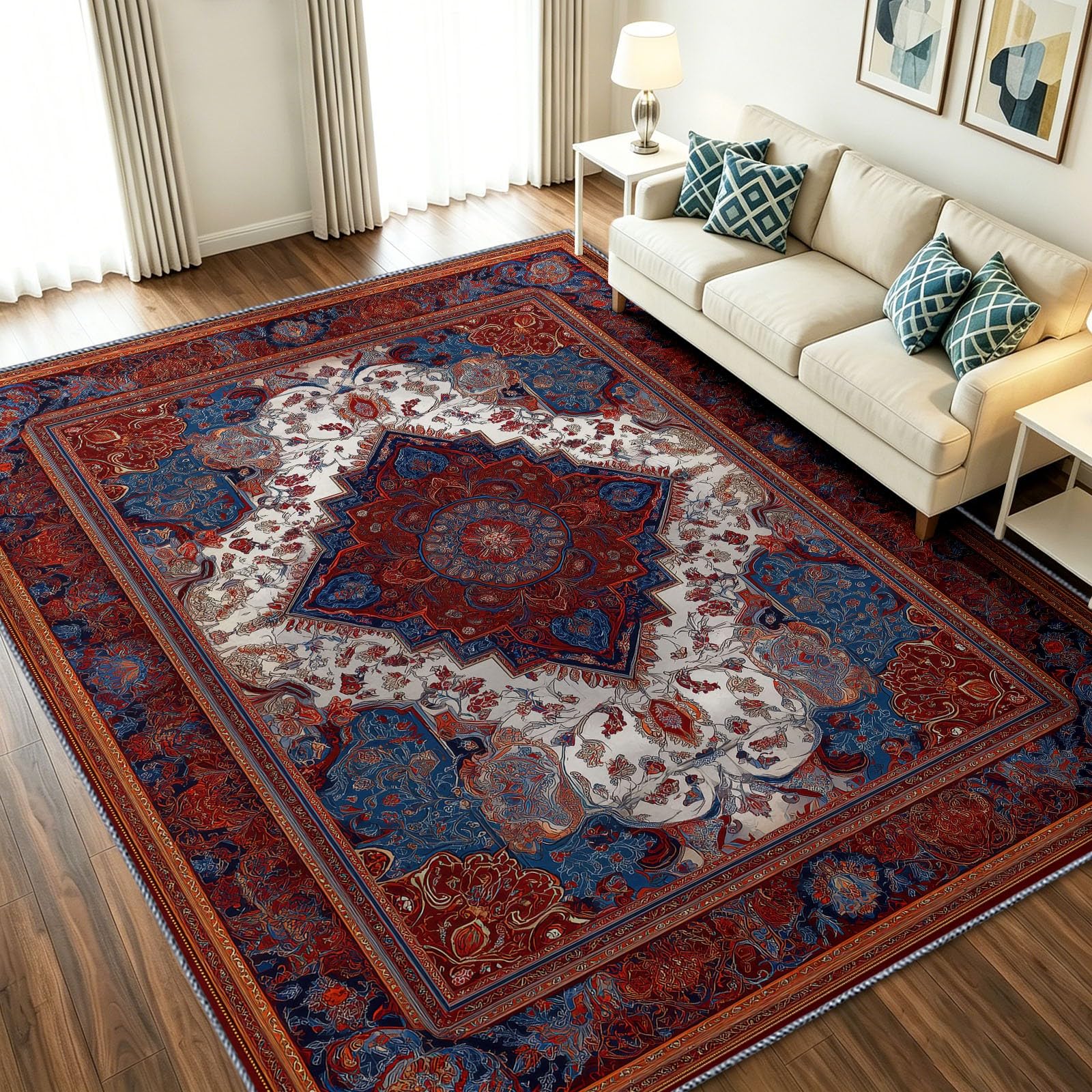 Moquette vintage bohème rouge pour sécuriser le couloir et réchauffer la chambre