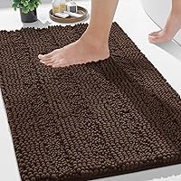 Vista 39 de Yimobra Tapetes de baño lavables, de chenilla súper suave y absorbente, para suelo y alfombra, de secado rápido, antideslizante, para bañera y Beige