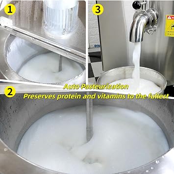 Kolice Commercial 220V Milk Pasteurizer 36L, Commercial Milk Pasteurization Machine, Pasteurization with Heating,Cooling,Timer,Temperature Control,Auto Clean, For Milk Juice Yogurt Sterilization
