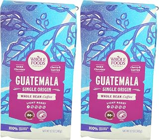 Whole Foods Market, Coffee Guatemala Whole Bean, 12 Ounce (Pack of 2)