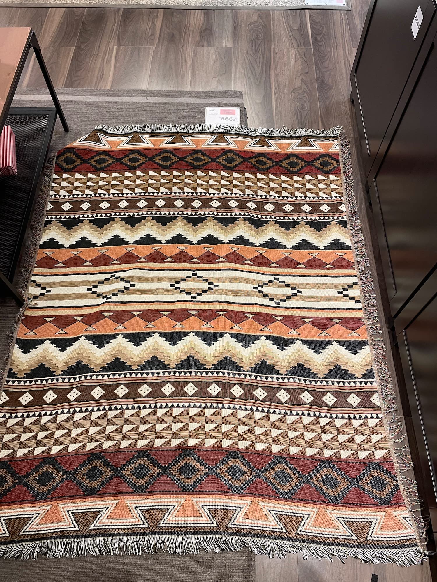 6660 メキシカンラグ ラグマット ネイティブ柄 ラグ ブランケット