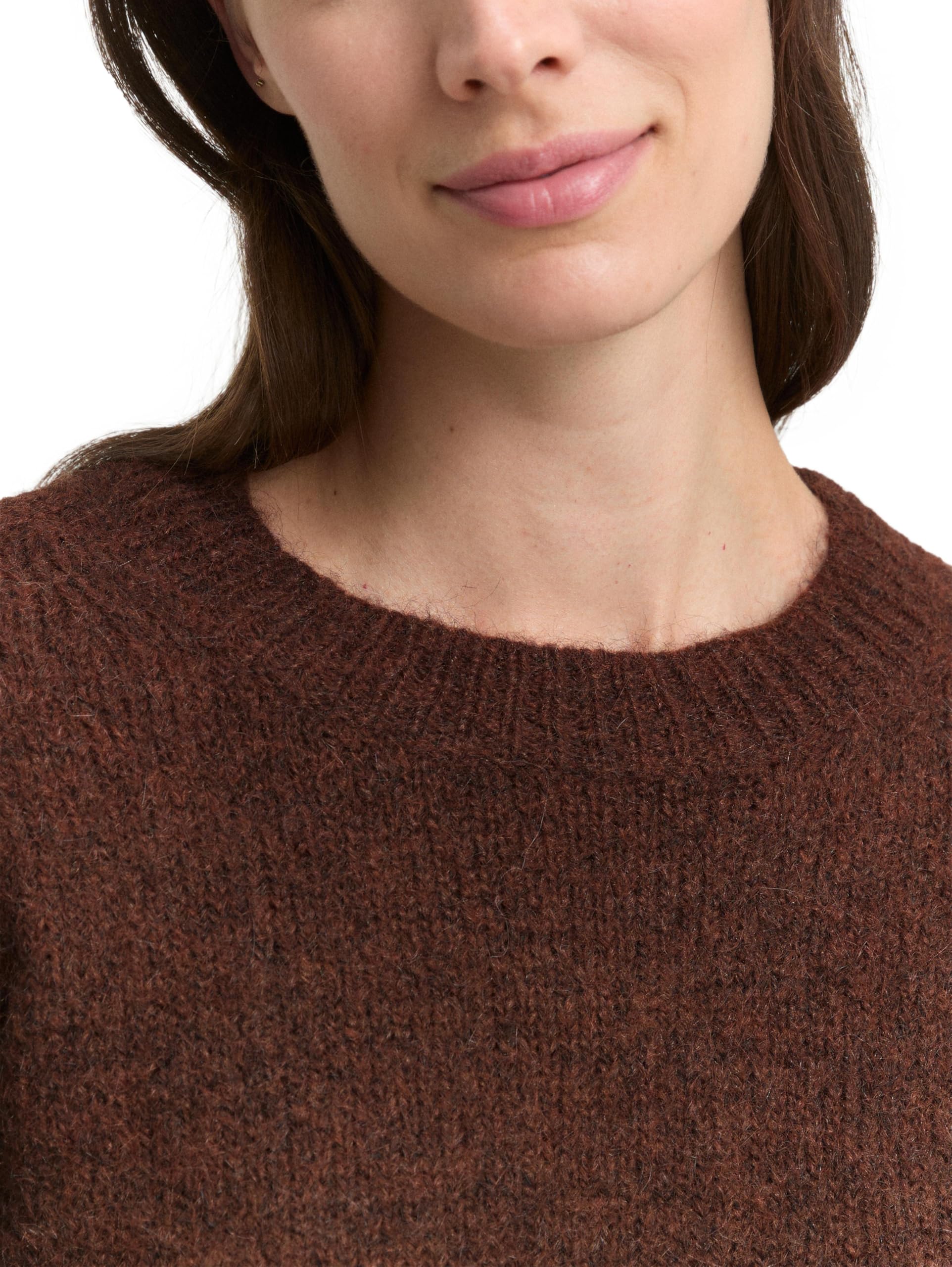 TOM TAILOR Damen Strickpullover mit Wollanteil