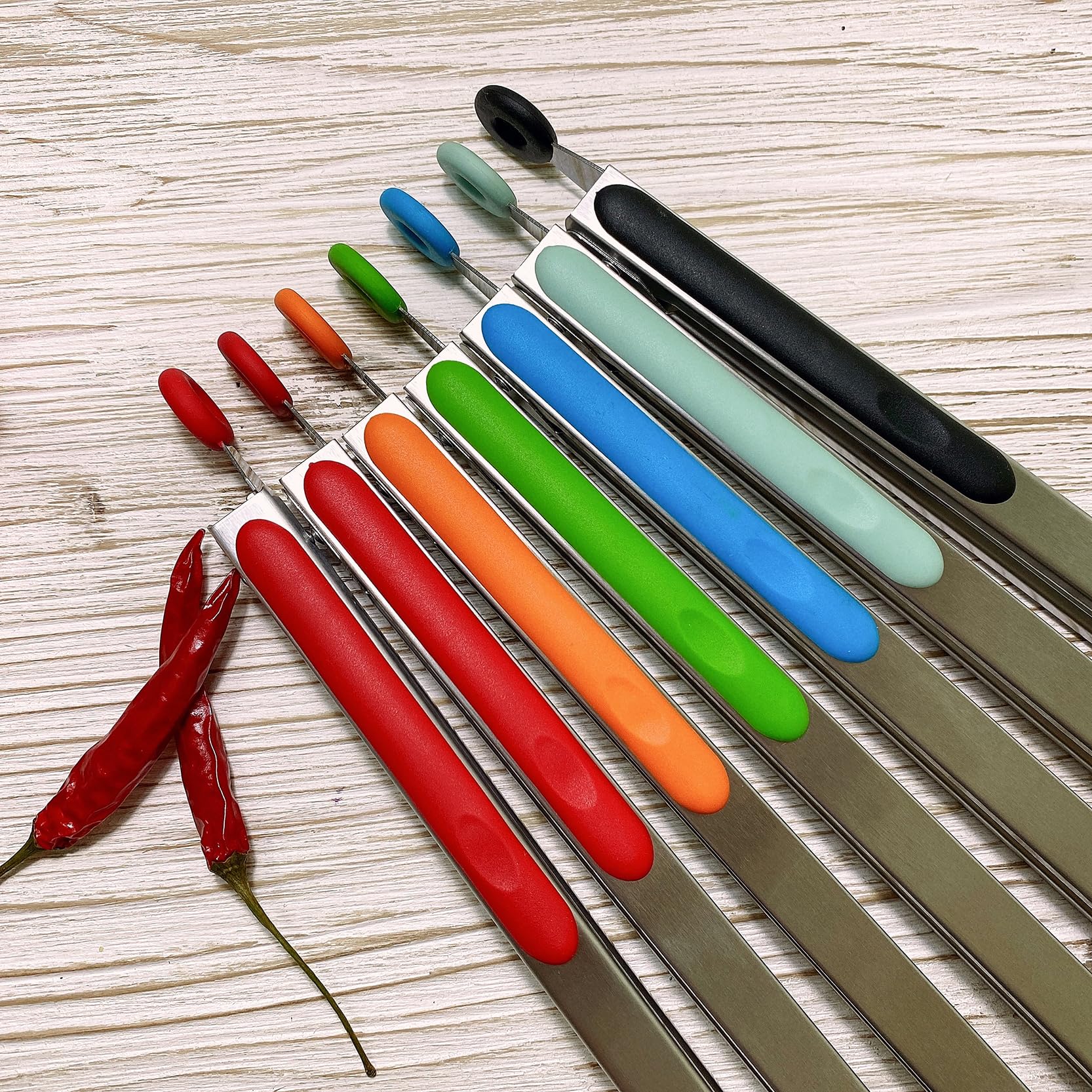 UPTALY 18 inch Extra Long Grill Tongs (1 orange + 1 blue), with Silicone Tip Head, Stainless Steel Barbecue Tongs with Long Handle, Large Sized Food Tong, Extended Serving Tong