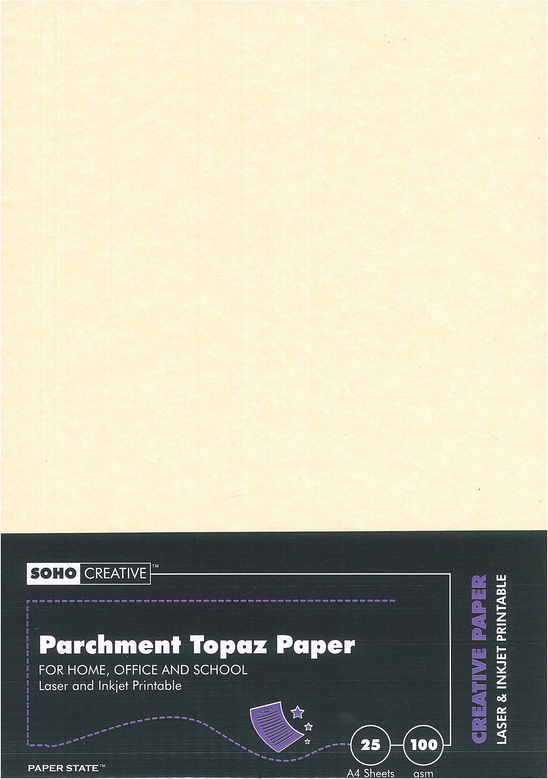 SOHO Creative A4 100 GSM Parchment Paper - Topaz (Pack of 25 Sheets)