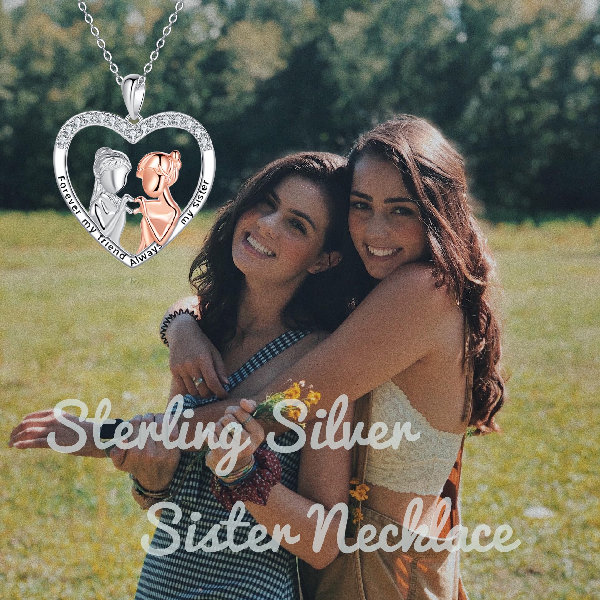 Schwester Schmuck Kette Schmuck Geschenke von Schwester Sterling Silber Schwester Halskette Schmuck Gifts for Friend Sister Female Women