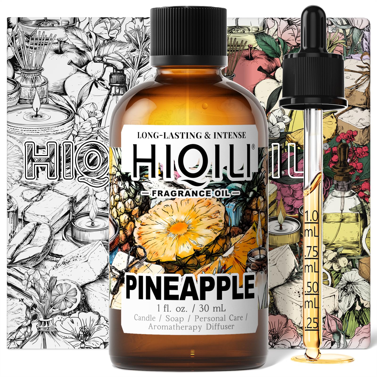 HIQILI Pineapple Fragrance Oil for Perfume &amp; Body Product Making - 1 Fl Oz