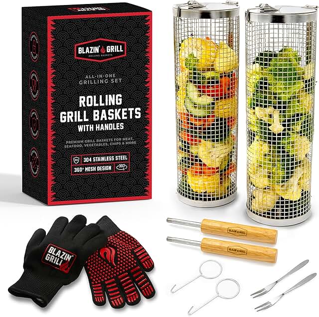 12 Fish Dinner Recipes for Light Flavorful Meals 92 Rolling Grill Basket with Removable Handle | 2 x Grilling Basket & Smoke...