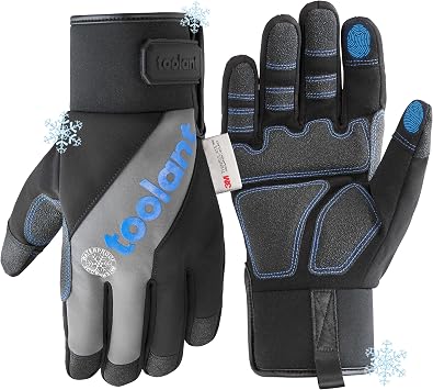 toolant Winter Work Gloves for Men, Insulated Waterproof Work Gloves with Reinforced Palm for Cold Weather Protection