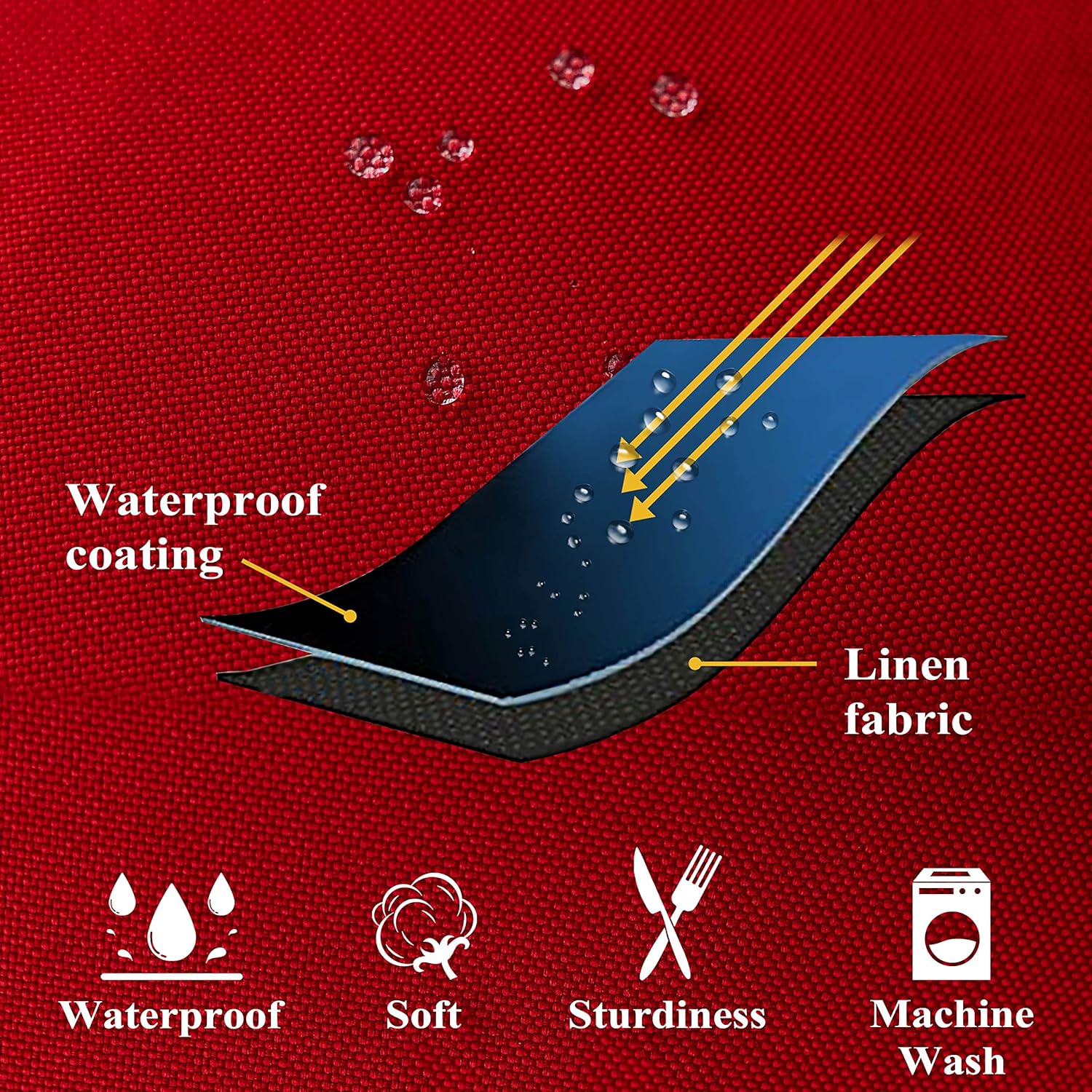 Home Brilliant Red Pillow Covers 18x18 Outdoor Pillows for Patio Waterproof Throw Pillow Cover for Couch Chair Tent Wedding Party Outdoor Decorations, 18x18 inches(45cm), Red