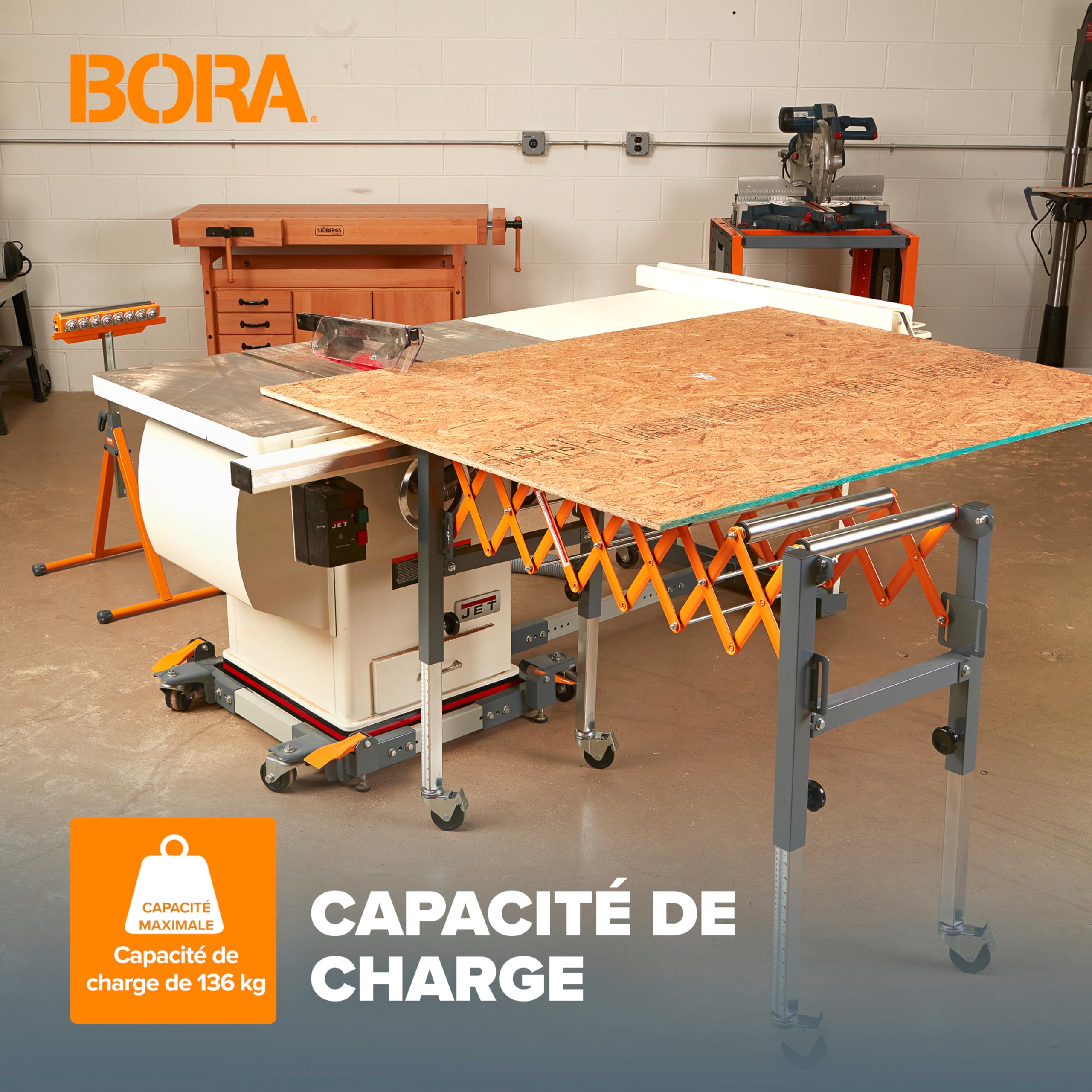 Bora Portamate Rouleau de convoyeur réglable PM-2700