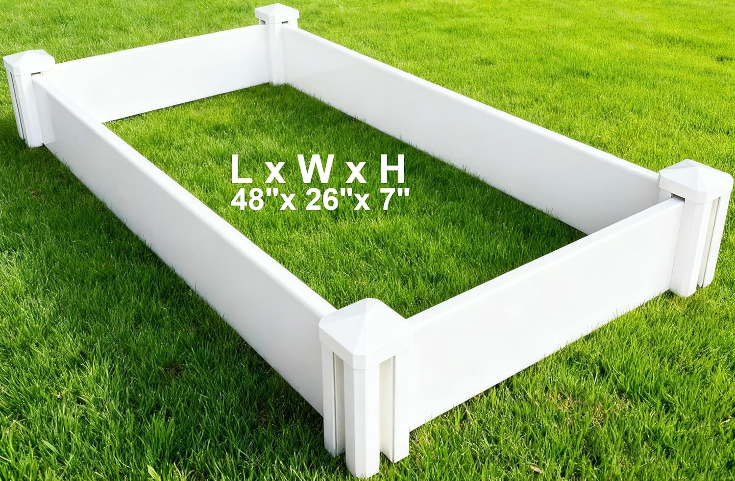 48" x 26" Vinyl Raised Garden Bed Screwless Outdoor Planter Box for Gardening Whelping Pen and More (1 Pack)