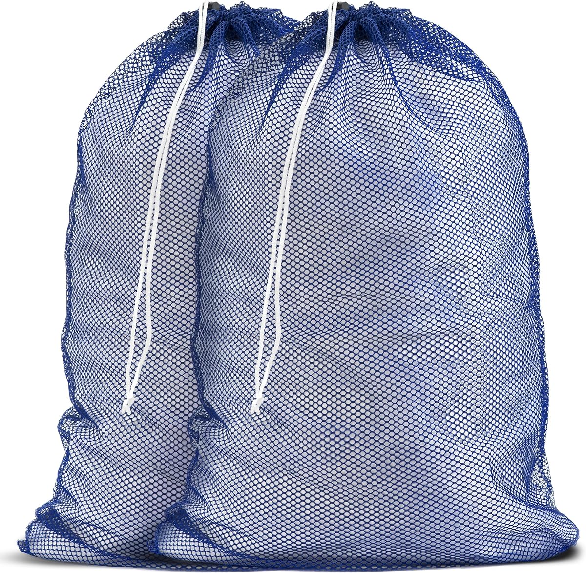Bolsa de lavandería Mesh XL de 24 "x 36", paquete de 2, resistente, azul | Paquete de 2 bolsas de lavandería de malla XL 24x36, cordón seguro, resistente, lavable a máquina, para almacenamiento de viajes en dormitorios delicados, azul