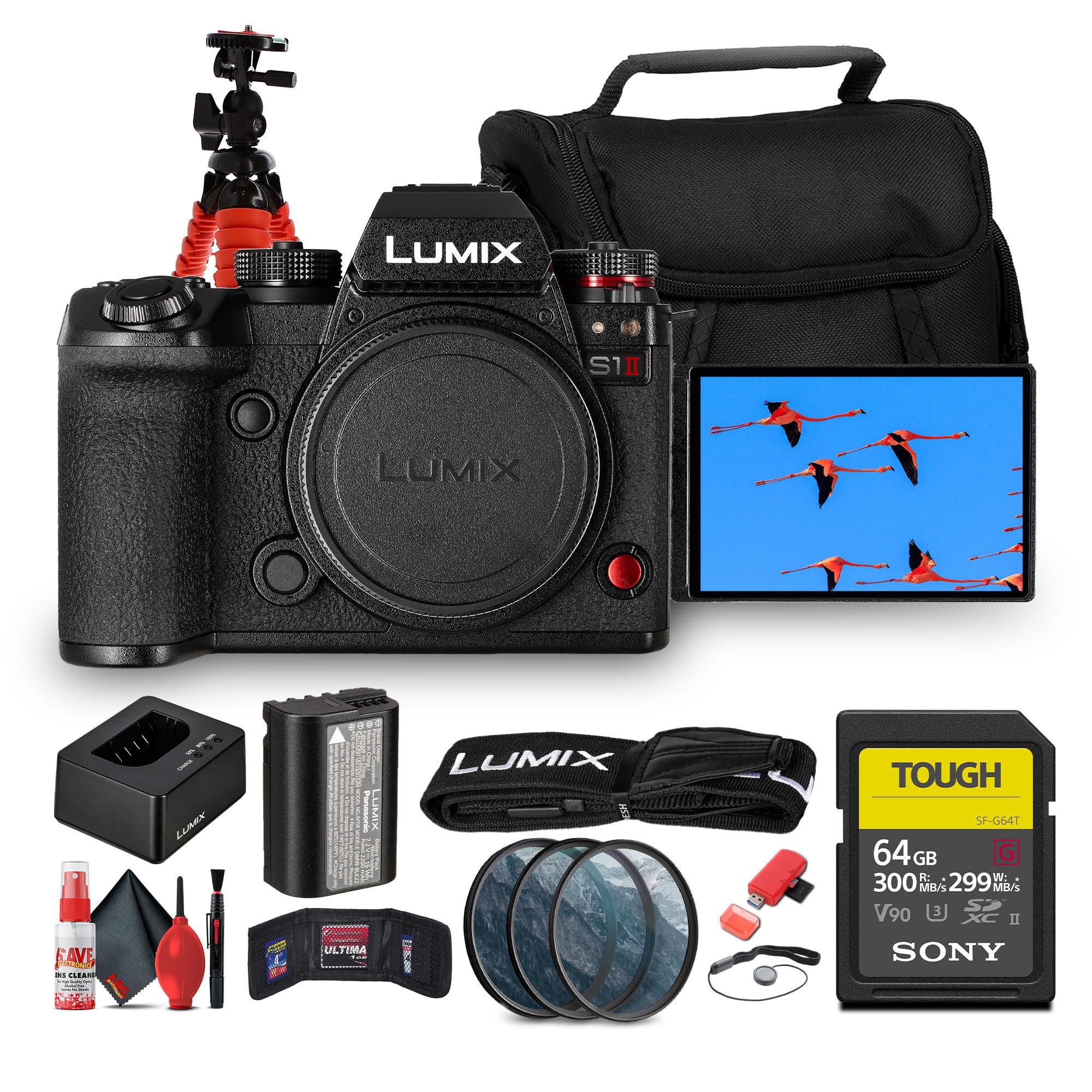 Panasonic LUMIX S1 II Mirrorless Camera | 24.2MP Full-Frame BSI Sensor, 6K Video, Dual I.S. 2, Phase Hybrid AF, 30fps Burst, L-Mount Body (