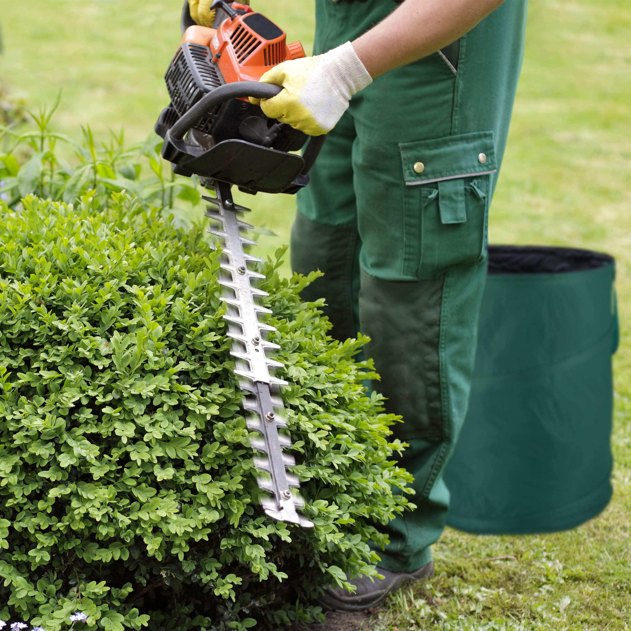 Relaxdays Sacchi per Foglie Pop Up, Set da 3, per Fogliame e Rifiuti da Giardino, 160 l, Autoportante, ∅: 55 cm, Verdi