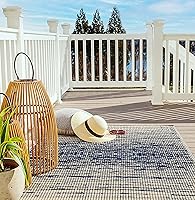 Vista 37 de Fab Habitat - Tapete de plástico reciclado para exteriores, impermeable, resistente a la decoloración y a las arrugas, a rayas, para patio, terraza