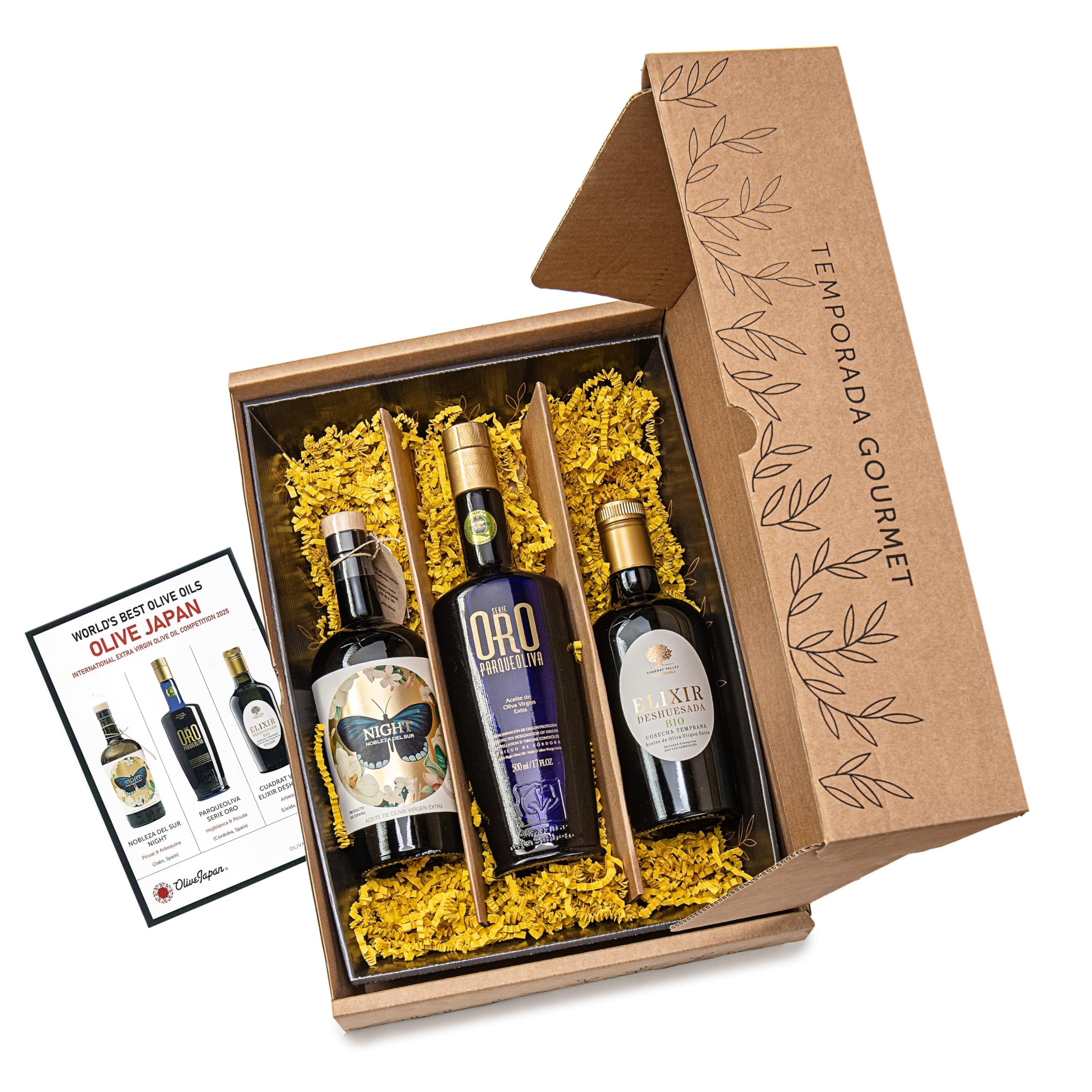 Mejores Aceites Virgen Extra del Mundo Olive Japan 2025 - Caja regalo 3x500 ml